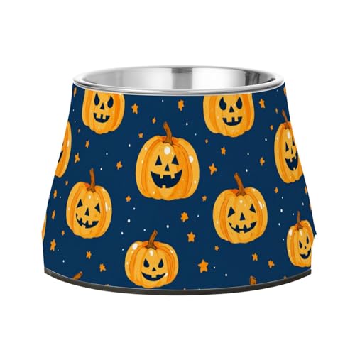 Fall Stars Pumpkins Feed Hundenapf mit Ständer Edelstahl Katzenfutter Schalen für mittelgroße Hunde Schnurrhaare Müdigkeit von Wudan