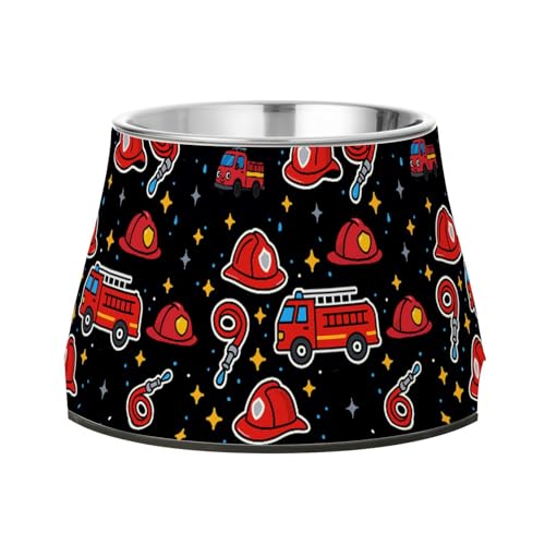 Feuerwehrschlauch, Hydrant-LKW, schwarzer Wassernapf, rutschfest, Edelstahl, Haustier-Wassernäpfe für mittelgroße Hunde, Schnurrhaar, Müdigkeit Feuerwehrschlauch, Hydrant-LKW, schwarzer Wassernapf, rutschfest, Edelstahl, Haustier-Wassernäpfe für mittelgroße Hunde, Schnurrhaar, Müdigkeit von Wudan