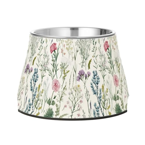 Florals Nelke Thymian Futternapf für Hunde, rutschfest, Edelstahl, für langsames Füttern, Katzen, Schnurrhaar, Müdigkeit Florals Nelke Thymian Futternapf für Hunde, rutschfest, Edelstahl, für langsames Füttern, Katzen, Schnurrhaar, Müdigkeit von Wudan