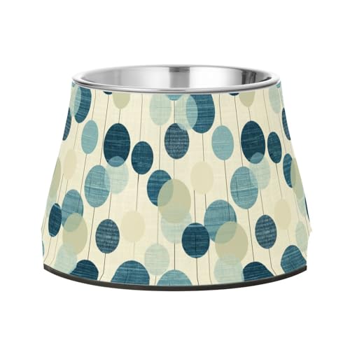 Fressnäpfe für Hunde, rund, Edelstahl, erhöht, für langsames Fressen, Beige und Grün Fressnäpfe für Hunde, rund, Edelstahl, erhöht, für langsames Fressen, Beige und Grün von Wudan