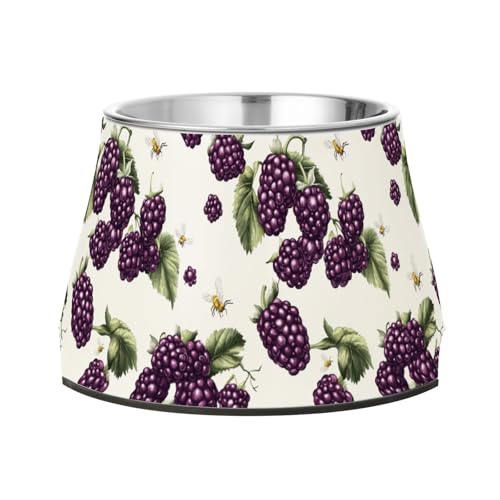 Frischer Boysenberry Futternapf für Haustiere, weiß, erhöhter Futternapf, rutschfest, Edelstahl, für kleine Haustiere geeignet, Weiß von Wudan