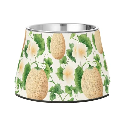 Frischer Cantaloupe-Obstnapf für Haustiere, verbesserter Edelstahl-Katzen-Futternapf für kleine Hunde, Schnurrhaar-Entlastung von Wudan