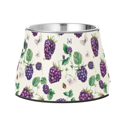 Frisches Dewberry Fruit White Bowls für Haustiere, verbesserter Edelstahl-Katzen-Futternapf für mittelgroße Hunde, Schnurrhaar-Entlastung Frisches Dewberry Fruit White Bowls für Haustiere, verbesserter Edelstahl-Katzen-Futternapf für mittelgroße Hunde, Schnurrhaar-Entlastung von Wudan