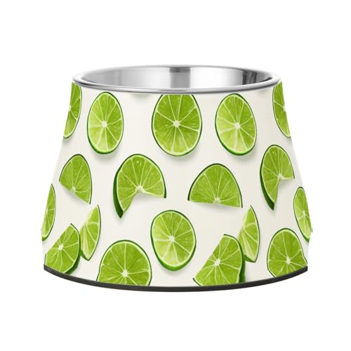 Frisches Limettenfrucht-Weiß-Napf für Hunde mit Ständer, Edelstahl, Haustiere, einfache Schalen für kleine Hunde, Schnurrhaartfreundlich von Wudan