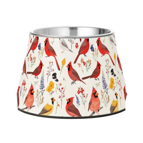 Funny Northern Red Birds Futternapf für Haustiere, erhöhter Futternapf, Edelstahl, für geliebtes Haustier, langsames Fressen Funny Northern Red Birds Futternapf für Haustiere, erhöhter Futternapf, Edelstahl, für geliebtes Haustier, langsames Fressen von Wudan
