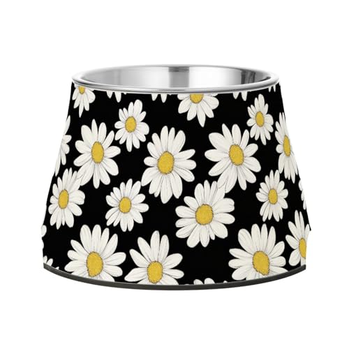 Futternäpfe mit Gänseblümchen auf schwarzen Hunden, verstärkter Edelstahl, erhöhter Katzennapf für kleine Haustiere Futternäpfe mit Gänseblümchen auf schwarzen Hunden, verstärkter Edelstahl, erhöhter Katzennapf für kleine Haustiere von Wudan