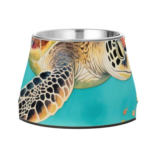Futternäpfe mit Schildkröte in Korallenriffen für Haustiere, verbesserter Edelstahl, Katzennäpfe für Hunde, Katzen, Kaninchen, Vögel, bequemes Füttern Futternäpfe mit Schildkröte in Korallenriffen für Haustiere, verbesserter Edelstahl, Katzennäpfe für Hunde, Katzen, Kaninchen, Vögel, bequemes Füttern von Wudan