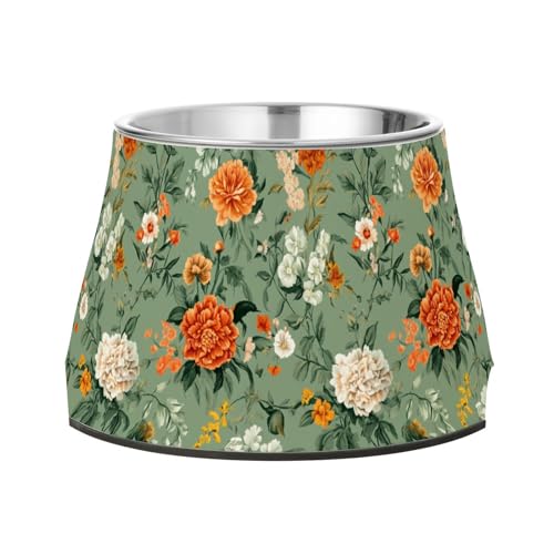Futternapf für Hunde, Orchidee, Pfingstrose, Dahlie, Salbeigrün, rutschfest, Edelstahl, für langsames Füttern, Schnurrhaar, Müdigkeit Futternapf für Hunde, Orchidee, Pfingstrose, Dahlie, Salbeigrün, rutschfest, Edelstahl, für langsames Füttern, Schnurrhaar, Müdigkeit von Wudan