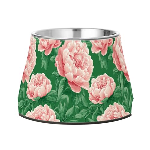 Futternapf für Hunde, Pfingstrosen, mit Ständer, Edelstahl, für langsames Füttern, für Hunde, Schnurrhaar, Grün Futternapf für Hunde, Pfingstrosen, mit Ständer, Edelstahl, für langsames Füttern, für Hunde, Schnurrhaar, Grün von Wudan