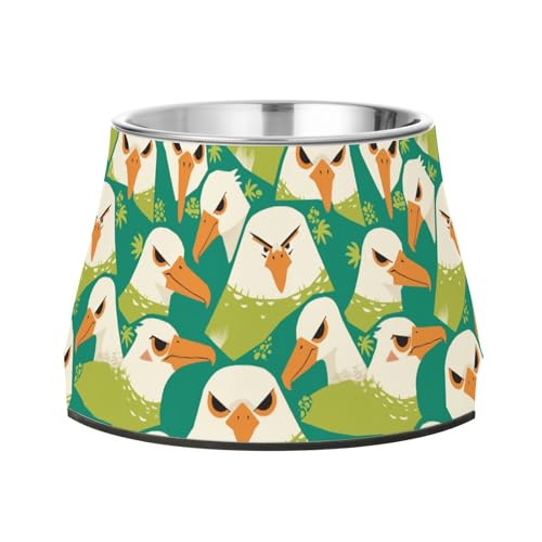 Futternapf mit niedlichem Cartoon-Albatroskopf, grün, mit Ständer, Edelstahl, Katzen-Futternapf für mittelgroße Hunde, Schnurrhaartfreundlich Futternapf mit niedlichem Cartoon-Albatroskopf, grün, mit Ständer, Edelstahl, Katzen-Futternapf für mittelgroße Hunde, Schnurrhaartfreundlich von Wudan