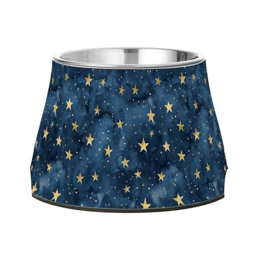 Glitzernde Sterne auf marineblauem erhöhtem Haustier-Wassernapf, erhöhter Edelstahl-Katzen-Futternapf für Hunde, Katzen, Kaninchen, Vögel, Schnurrhaar, Müdigkeit Glitzernde Sterne auf marineblauem erhöhtem Haustier-Wassernapf, erhöhter Edelstahl-Katzen-Futternapf für Hunde, Katzen, Kaninchen, Vögel, Schnurrhaar, Müdigkeit von Wudan