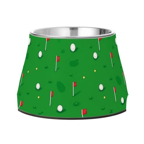 Golf-Grüner Futternapf für Haustiere, mit Ständer, Edelstahl, für langsames Füttern, Katzen, langsames Fressen Golf-Grüner Futternapf für Haustiere, mit Ständer, Edelstahl, für langsames Füttern, Katzen, langsames Fressen von Wudan