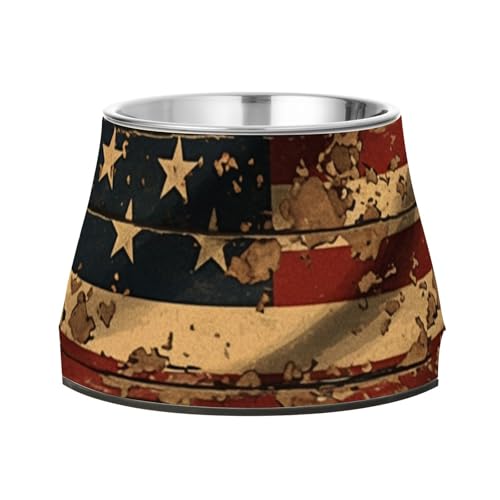 Gritty Futternapf mit amerikanischer Flagge, rutschfest, Edelstahl, für kleine Haustiere Gritty Futternapf mit amerikanischer Flagge, rutschfest, Edelstahl, für kleine Haustiere von Wudan