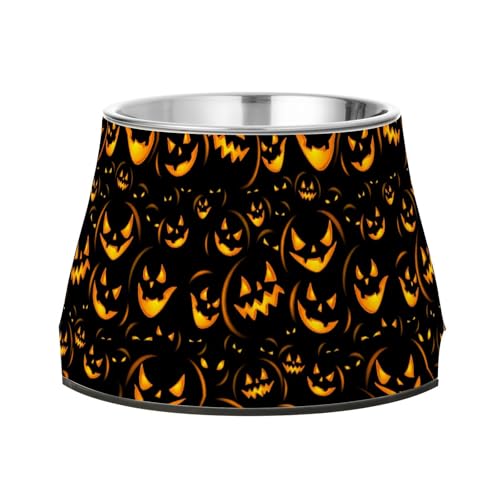 Halloween Kürbis Schwarz Hunde Futter Wassernapf mit Ständer Edelstahl Haustiere Futternapf für langsames Füttern Katzen langsames Fressen Halloween Kürbis Schwarz Hunde Futter Wassernapf mit Ständer Edelstahl Haustiere Futternapf für langsames Füttern Katzen langsames Fressen von Wudan