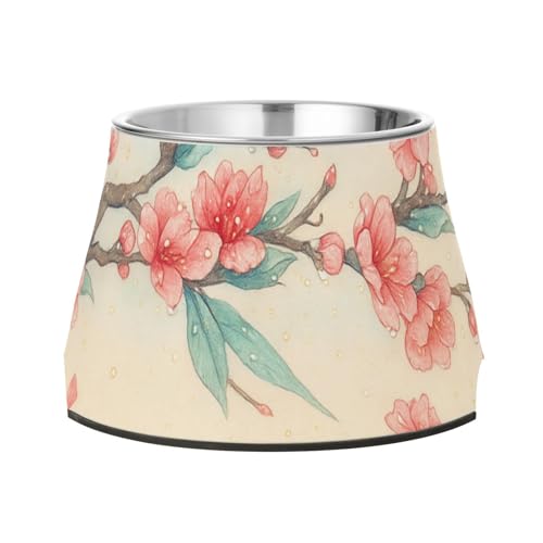 Kirschbaum-Aquarellschalen für Haustiere mit Ständer, Edelstahl, Katzen-Futternäpfe für langsames Füttern, Katzen, Schnurrhaar, Müdigkeit Kirschbaum-Aquarellschalen für Haustiere mit Ständer, Edelstahl, Katzen-Futternäpfe für langsames Füttern, Katzen, Schnurrhaar, Müdigkeit von Wudan