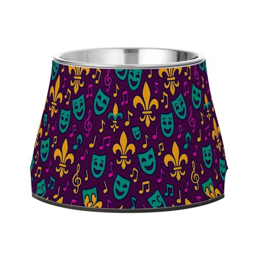 Mardi Gras Ballonkrone, violette Schalen für Haustiere mit Ständer, Edelstahl, Haustier-Wassernapf für langsames Füttern, Katzen, Schnurrhaar, Entlastung Mardi Gras Ballonkrone, violette Schalen für Haustiere mit Ständer, Edelstahl, Haustier-Wassernapf für langsames Füttern, Katzen, Schnurrhaar, Entlastung von Wudan