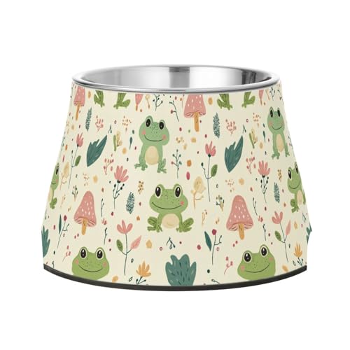 Niedliche Cartoon-Frosch-Blumen-Näpfe für Hunde, verbesserter Edelstahl-Wassernapf für langsames Füttern, Schnurrhaarfreundlich Niedliche Cartoon-Frosch-Blumen-Näpfe für Hunde, verbesserter Edelstahl-Wassernapf für langsames Füttern, Schnurrhaarfreundlich von Wudan