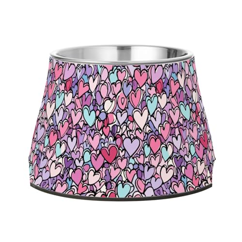 Niedliche Cartoon-Herz-Schalen für Haustiere, verbesserter Edelstahl-Katzen-Futternapf für mittelgroße Hunde, Schnurrhaar-Entlastung Niedliche Cartoon-Herz-Schalen für Haustiere, verbesserter Edelstahl-Katzen-Futternapf für mittelgroße Hunde, Schnurrhaar-Entlastung von Wudan