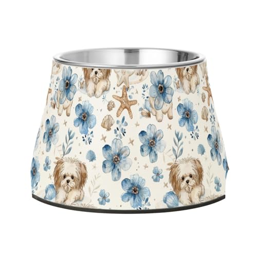 Niedliche Hunde blaue Blumen Seastars erhöhte Haustier-Futternäpfe mit Ständer Edelstahl Haustiere Futternapf für kleine Hunde Komfort Fütterung Niedliche Hunde blaue Blumen Seastars erhöhte Haustier-Futternäpfe mit Ständer Edelstahl Haustiere Futternapf für kleine Hunde Komfort Fütterung von Wudan