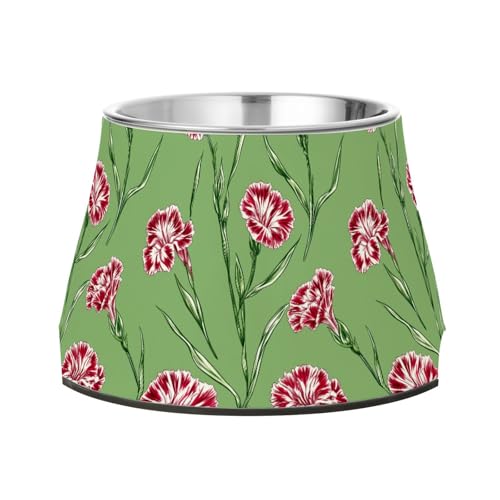 Niedlicher Dianthus-Napf für Haustiere, verbesserter Edelstahl-Katzenfutterschalen für kleine Hunde, langsames Fressen von Wudan