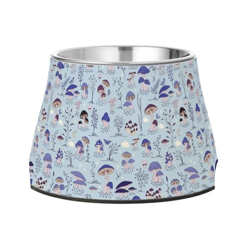 Pilze blaue Schalen für Hunde, erhöhter Edelstahlnapf, Ständer für langsames Füttern, Katzen, bequeme Fütterung Pilze blaue Schalen für Hunde, erhöhter Edelstahlnapf, Ständer für langsames Füttern, Katzen, bequeme Fütterung von Wudan