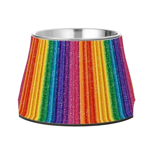 Pride Month Futternapf für Hunde, Regenbogenstreifen, erhöhter Edelstahl-Futternapf für langsames Füttern, bequeme Fütterung Pride Month Futternapf für Hunde, Regenbogenstreifen, erhöhter Edelstahl-Futternapf für langsames Füttern, bequeme Fütterung von Wudan