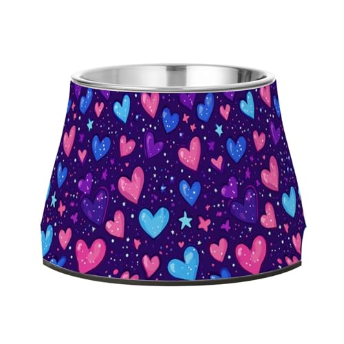 Purple Hearts Day Wassernapf für langsames Füttern von Hunden, mit roten und blauen Sternen, rutschfester Wassernapf für langsames Füttern Purple Hearts Day Wassernapf für langsames Füttern von Hunden, mit roten und blauen Sternen, rutschfester Wassernapf für langsames Füttern von Wudan