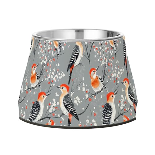 Red Bellied Specht, Vögel, grauer Futternapf, verbesserter Edelstahl, erhöhter Katzennapf für langsames Füttern, Katzen, langsames Fressen Red Bellied Specht, Vögel, grauer Futternapf, verbesserter Edelstahl, erhöhter Katzennapf für langsames Füttern, Katzen, langsames Fressen von Wudan