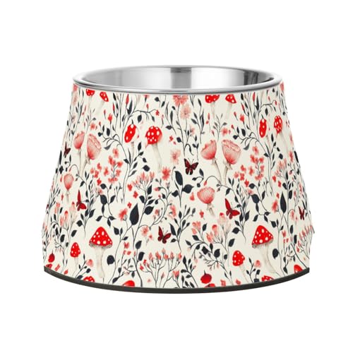 Red Mushrooms Polyporus Futternapf für Hunde, verbesserter Edelstahl-Futternapf für kleine Haustiere Red Mushrooms Polyporus Futternapf für Hunde, verbesserter Edelstahl-Futternapf für kleine Haustiere von Wudan