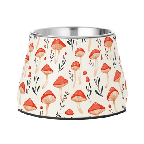 Red Mushrooms Polyporus White Dogs Futternäpfe erhöhter Edelstahlnapf für langsames Füttern von Katzen, Schnurrhaarfreundlich Red Mushrooms Polyporus White Dogs Futternäpfe erhöhter Edelstahlnapf für langsames Füttern von Katzen, Schnurrhaarfreundlich von Wudan