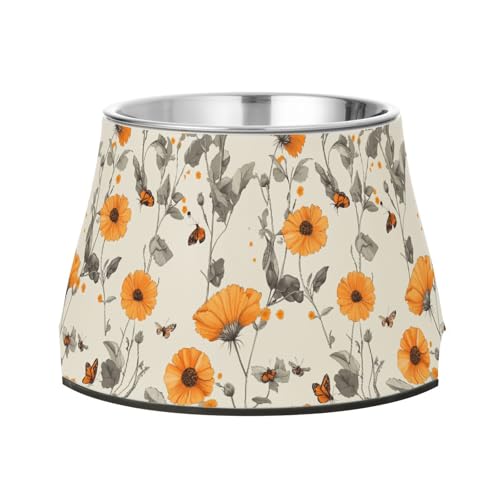 Retro Calendula Silver Bowl for Dogs Elevated Stainless Steel Pets Feeding Bowl for Slow Feed Dogs Whisker Fatigue Retro Calendula Silver Bowl for Dogs Elevated Stainless Steel Pets Feeding Bowl for Slow Feed Dogs Whisker Fatigue von Wudan