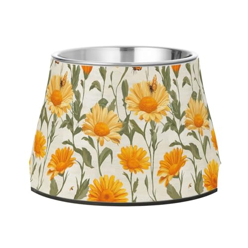 Retro Calendula Silver Feed Hundenapf, verbesserter Edelstahl, Haustiernäpfe für langsames Füttern, Schnurrhaar, Müdigkeit Retro Calendula Silver Feed Hundenapf, verbesserter Edelstahl, Haustiernäpfe für langsames Füttern, Schnurrhaar, Müdigkeit von Wudan
