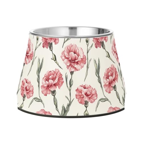 Rustikale Nelke weiße Hunde Wassernapf mit Ständer Edelstahl Katzen Futternäpfe für langsames Füttern Katzen verlangsamen Fressen von Wudan