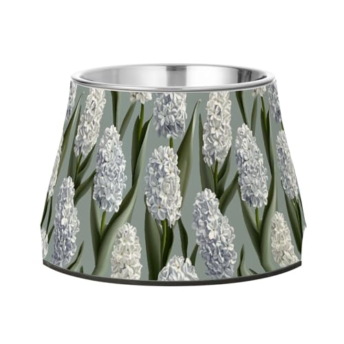 Safari Hyazinthen Silberner Wassernapf für Hunde, erhöhter Edelstahl-Katzen-Futternapf für kleine Haustiere, Schnurrhaar, Entlastung Safari Hyazinthen Silberner Wassernapf für Hunde, erhöhter Edelstahl-Katzen-Futternapf für kleine Haustiere, Schnurrhaar, Entlastung von Wudan