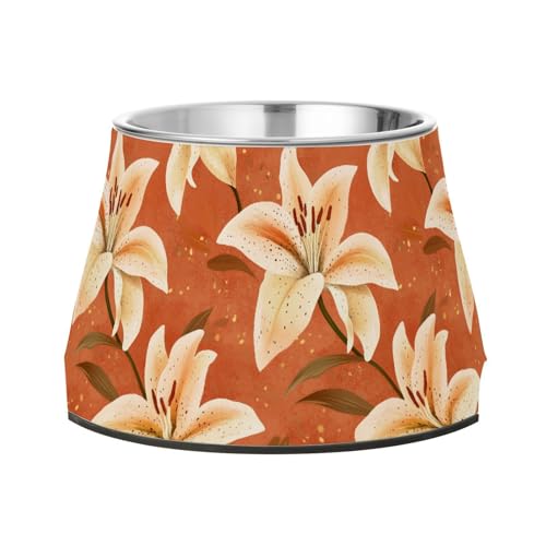Safari Lily Terrakotta-Napf für Hunde, erhöhter Edelstahlnapf für kleine Hunde, langsames Fressen Safari Lily Terrakotta-Napf für Hunde, erhöhter Edelstahlnapf für kleine Hunde, langsames Fressen von Wudan