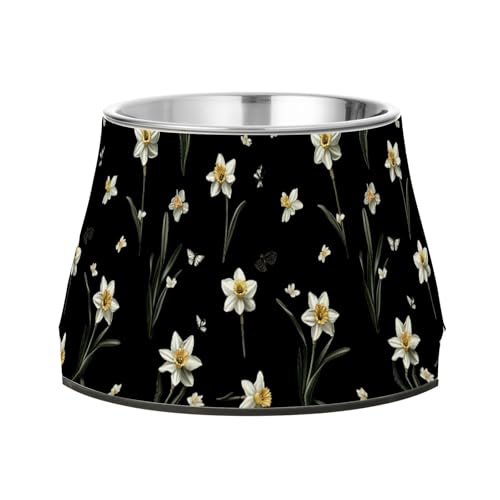 Safari Narzissen schwarze Näpfe für Haustiere mit Ständer, Edelstahl, Haustiernapf, Ständer für liebenswertes Haustier, bequemes Füttern Safari Narzissen schwarze Näpfe für Haustiere mit Ständer, Edelstahl, Haustiernapf, Ständer für liebenswertes Haustier, bequemes Füttern von Wudan