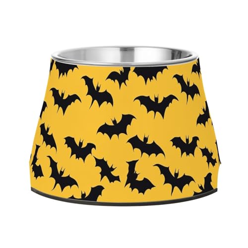 Silhouette schwarze Fledermäuse Halloween Schüssel für Haustiere mit Ständer Edelstahl Katzen Futternäpfe für kleine Haustiere Schnurrhaare Relief Silhouette schwarze Fledermäuse Halloween Schüssel für Haustiere mit Ständer Edelstahl Katzen Futternäpfe für kleine Haustiere Schnurrhaare Relief von Wudan