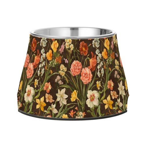 Sommerblumen Nelke Narzissen Braun Hunde Futter Wassernapf Erhöhter Edelstahl Haustiere Wasserschalen für langsames Füttern Katzen verlangsamen Fressen Sommerblumen Nelke Narzissen Braun Hunde Futter Wassernapf Erhöhter Edelstahl Haustiere Wasserschalen für langsames Füttern Katzen verlangsamen Fressen von Wudan