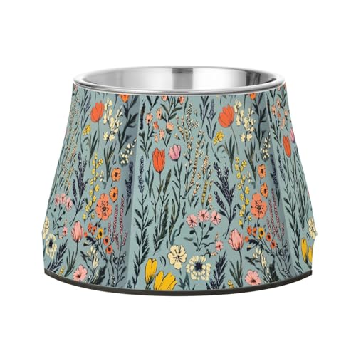 Sommerblumen Tulpen Dianthus Grau Hunde Wassernapf Verbesserter Edelstahl Katzenfutter Schalen für langsames Füttern Katzen Schnurrhaare Relief Sommerblumen Tulpen Dianthus Grau Hunde Wassernapf Verbesserter Edelstahl Katzenfutter Schalen für langsames Füttern Katzen Schnurrhaare Relief von Wudan