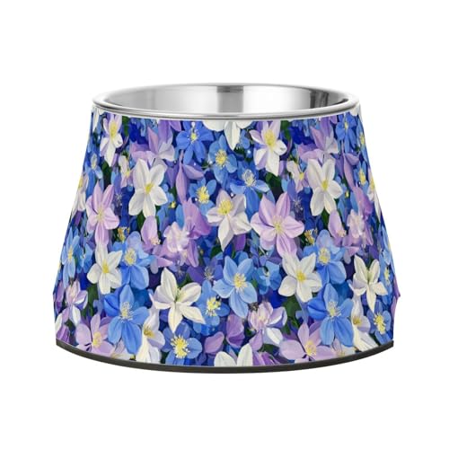 Spring Flowers Colorado Blue Dogs Futternäpfe, erhöhter Edelstahl-Futternapf für langsames Füttern, Katzen, Schnurrhaar, Entlastung Spring Flowers Colorado Blue Dogs Futternäpfe, erhöhter Edelstahl-Futternapf für langsames Füttern, Katzen, Schnurrhaar, Entlastung von Wudan