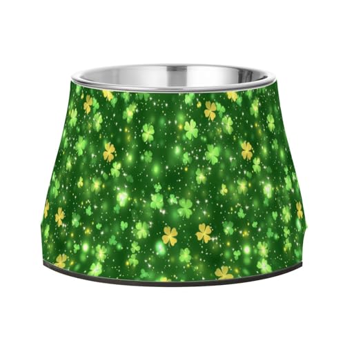 St.Patrick's Green Shamrocks Futternapf für Haustiere, Edelstahl, Metall, für kleine Hunde, Schnurrhaar, Müdigkeit St.Patrick's Green Shamrocks Futternapf für Haustiere, Edelstahl, Metall, für kleine Hunde, Schnurrhaar, Müdigkeit von Wudan