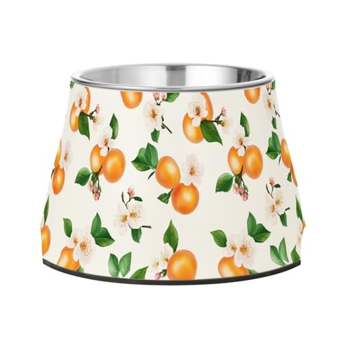 Süßer Aprikosen-Futternapf für Hunde, aus Edelstahl, für kleine Hunde, Schnurrhaar, Müdigkeit von Wudan