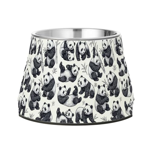 Süßer Futternapf für Hunde, Panda, rutschfest, Edelstahl, für langsames Füttern, für Katzen, Schnurrhaar, Schwarz / Weiß Süßer Futternapf für Hunde, Panda, rutschfest, Edelstahl, für langsames Füttern, für Katzen, Schnurrhaar, Schwarz / Weiß von Wudan