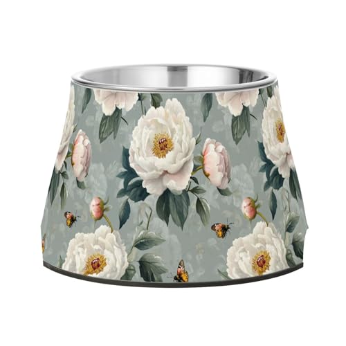 Süßer Futternapf für Hunde, Pfingstrosen, rutschfest, Edelstahl, Haustier-Wassernapf für liebenswerte Haustiere Süßer Futternapf für Hunde, Pfingstrosen, rutschfest, Edelstahl, Haustier-Wassernapf für liebenswerte Haustiere von Wudan