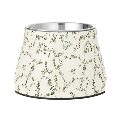 Süßer Thymianblatt-Schüssel für Haustiere, erhöhter Edelstahlnapf für langsames Füttern, Schnurrhaar-Entlastung Süßer Thymianblatt-Schüssel für Haustiere, erhöhter Edelstahlnapf für langsames Füttern, Schnurrhaar-Entlastung von Wudan