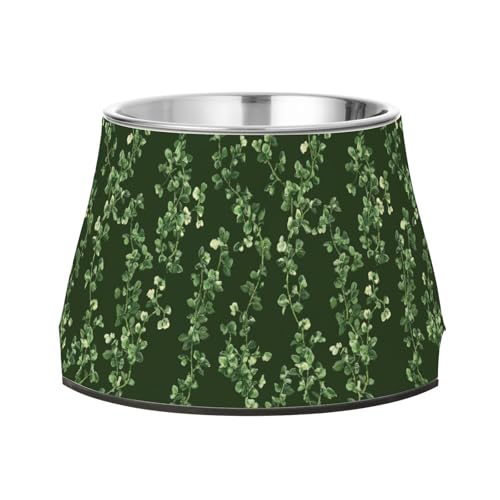 Süßer Thymiangrüner Futternapf für Hunde, rutschfest, Edelstahl, erhöhter Katzennapf für mittelgroße Hunde, Schnurrhaar, Müdigkeit von Wudan