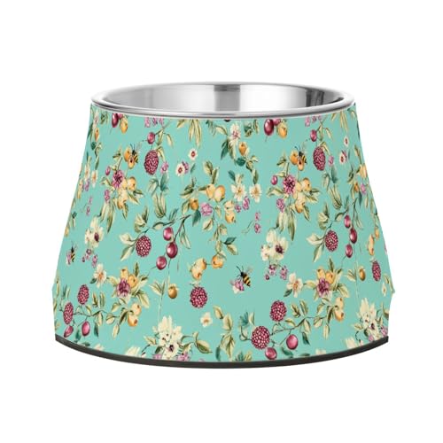 Sweet Bees Fruit Turquoise Bowl for Pets with Stand Stainless Steel Pets Dish Bowl for Dogs Cats Rabbits Birds Comfort Feeding Sweet Bees Fruit Turquoise Bowl for Pets with Stand Stainless Steel Pets Dish Bowl for Dogs Cats Rabbits Birds Comfort Feeding von Wudan