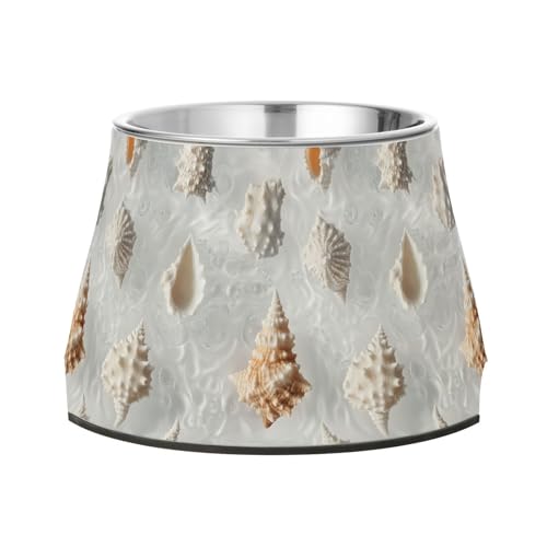 Sweet Conch Wassernapf für Hunde, rutschfest, Edelstahl, erhöhter Katzennapf für kleine Haustiere, bequeme Fütterung von Wudan