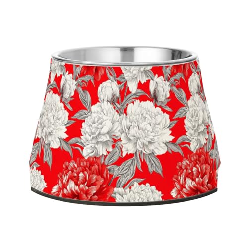 Sweet Peony Red Erhöhter Wassernapf für Haustiere, Edelstahl, für langsames Füttern, Katzen, Schnurrhaar, Entlastung Sweet Peony Red Erhöhter Wassernapf für Haustiere, Edelstahl, für langsames Füttern, Katzen, Schnurrhaar, Entlastung von Wudan
