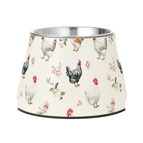 Sweet Pet Hundenapf mit Huhn, rutschfest, Edelstahl, für langsames Füttern, für langsame Fütterung, Müdigkeit von Schnurrhaar, Weiß von Wudan